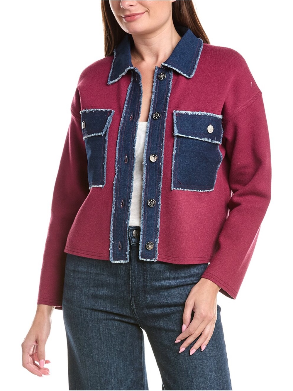 Nanette Lepore Women’s Two-Tone Maroon and Navy Jacket